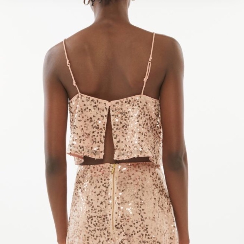 UO Sequinned Crop Top - Picture 2 of 4